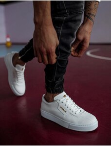 Knack Ανδρικά λευκά Casual Sneakers με κορδόνια 0602020A
