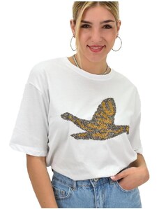 Potre Γυναικείο T-shirt με στρας σε διχρωμία
