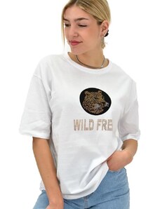 Potre Γυναικείο T-shirt με στρας Wild free