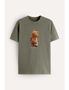 UnitedKind Teddys Opinion, T-Shirt σε χακί χρώμα