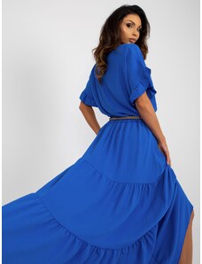Fashionhunters Cobalt blue maxi skirt with ruffle for summer