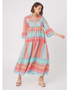 KATELONDON Φόρεμα με γραμμικό σχέδιο - Φούξια
