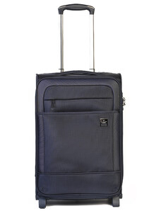 Βαλίτσα καμπίνας 55x35x20 Airtex δίτροχη μπλέ από ύφασμα με αδιάρρηκτο φερμουάρ - 25456-03