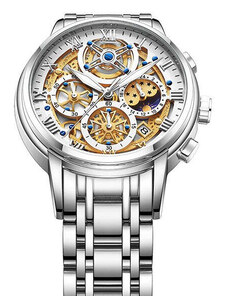 Ρολόι με Μεταλλικό Μπρασελέ LIGE 8973 Silver