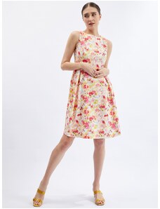 Orsay Red-Cream Γυναικείο Φλοράλ Φόρεμα - Γυναικεία
