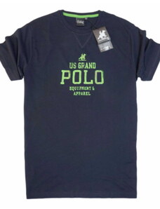 Ανδρικό T- Shirt με τύπωμα στο στήθος US Grand Polo UST690 ΣKOYPO MΠΛE