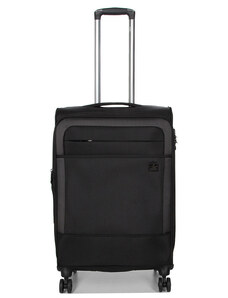 Μεσαία βαλίτσα Airtex από μαύρο ύφασμα με 4 ρόδες και αδιάρρηκτο φερμουάρ ATS88GH - 27931-01