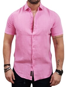 Superdry - M4010608A TZJ - Studios Casual Linen S/S Shirt - Fuchsia Pink - Πουκάμισο Κοντομάνικο
