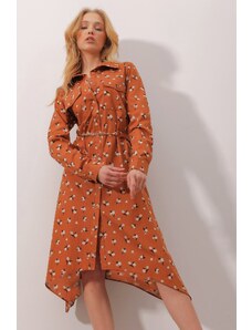 Trend Alaçatı Stili Φόρεμα - Braun - A-line