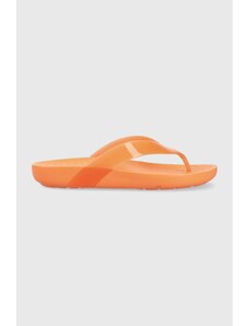 Σαγιονάρες Crocs Splash Glossy Flip χρώμα: πορτοκαλί, 208534