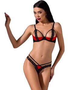 Γυναικείο σετ εσώρουχα - Passion Femmina bikini Μαύρο κόκκινο PS0053