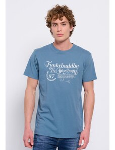 FUNKY BUDDHA T-shirt από οργανικό βαμβάκι με retro τύπωμα