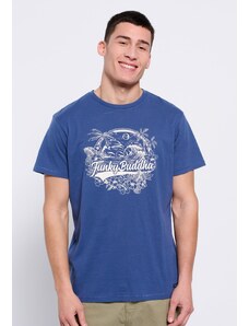 FUNKY BUDDHA T-shirt με branded hawaiian style τύπωμα