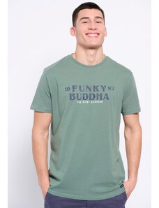 FUNKY BUDDHA T-shirt από οργανικό βαμβάκι με branded τύπωμα