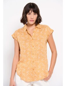 FUNKY BUDDHA Γυναικείο φλοράλ κοντομάνικο πουκάμισο