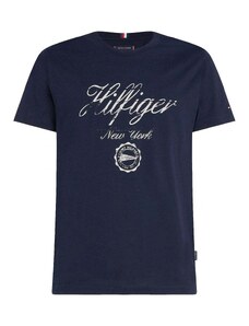 Tommy Hilfiger T-shirt Μπλούζα Faded Script Στενή Γραμμή