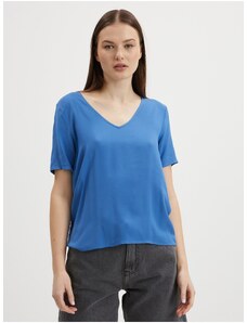 Blue Womens Basic T-Shirt VILA Paya - Γυναικεία