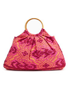 Verde Γυναικεία τσάντα Ινδίας βαμβακερή 14-0152 Φούξια Πολύχρωμο