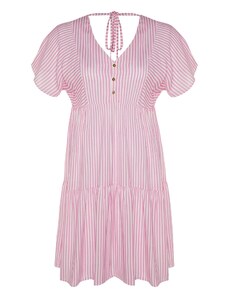Trendyol Curve Plus Size Φόρεμα - Ροζ - Γραμμή Α