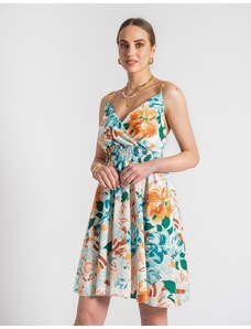 INSHOES Κρουαζέ μίνι μεσάτο φόρεμα με floral μοτίβο Λευκό
