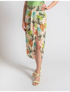 INSHOES Floral midi φούστα με σκίσιμο στο πλάι Πράσινο
