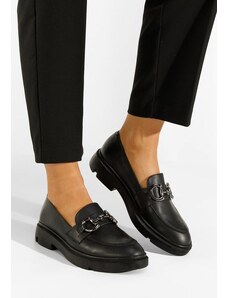 Zapatos Μοκασίνια γυναικεια δερματινα Duquesa V2 μαύρα