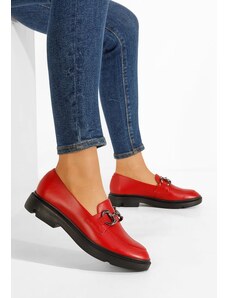 Zapatos Μοκασίνια γυναικεια δερματινα κοκκινο Duquesa V2