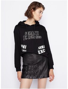 Μαύρο γυναικείο φούτερ με κουκούλα Armani Exchange - Γυναικεία