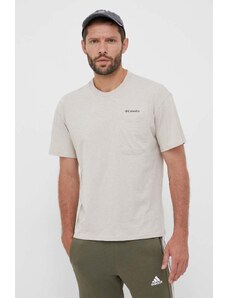 Βαμβακερό μπλουζάκι Columbia χρώμα μπεζ 2037491