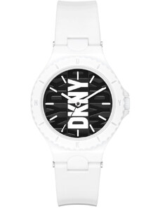 DKNY Chambers - NY6657 White case with White Rubber Strap