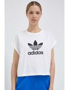 Βαμβακερό μπλουζάκι adidas Originals χρώμα άσπρο IC5467