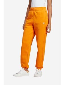 Βαμβακερό παντελόνι adidas Originals χρώμα: πορτοκαλί