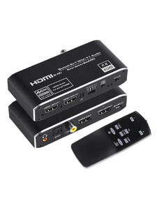 UNBRANDED HDMI switch CAB-H150, 4-in σε 1-out, 7.1 Audio, 4K/60Hz HDR, eARC, μαύρο
