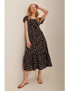 Trend Alaçatı Stili Φόρεμα - Μαύρο - A-line