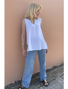 Santolo Collection Μπλούζα μακριά λευκή - Austin