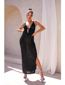 Joy Fashion House Dudley μίντι πλεκτό φόρεμα μαύρο