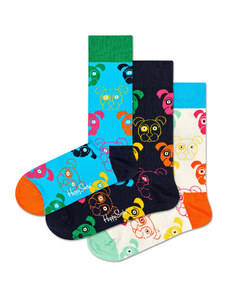 Σετ 3 ζευγάρια ψηλές κάλτσες unisex Happy Socks