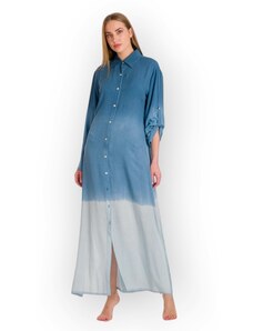 Rima beachworld πουκαμισα-φορεμα βισκοζ 4302 - μπλε