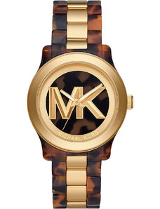 MICHAEL KORS Runway Crystals - MK7354, Gold case with Stainless Steel Bracelet