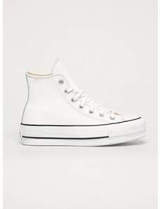 Δερμάτινα ελαφριά παπούτσια Converse Chuck Taylor All Star Lift χρώμα: άσπρο 561676C