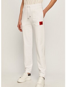 Παντελόνι Hugo γυναικείo, χρώμα: άσπρο