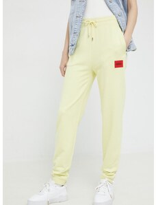 Παντελόνι HUGO χρώμα: κίτρινο