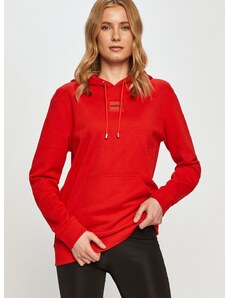 Βαμβακερή μπλούζα Hugo γυναικεία, χρώμα: κόκκινο