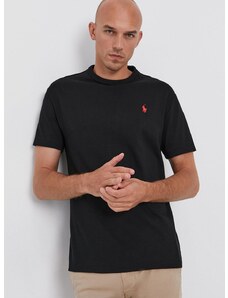 Μπλουζάκι Polo Ralph Lauren ανδρικό, χρώμα: μαύρο