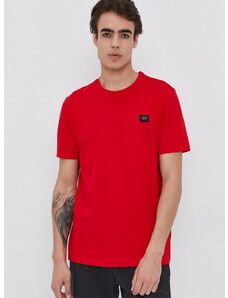 Βαμβακερό μπλουζάκι Paul&Shark χρώμα: κόκκινο