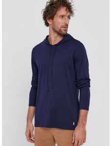 Βαμβακερό πουκάμισο με μακριά μανίκια Polo Ralph Lauren χρώμα: ναυτικό μπλε