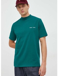 Βαμβακερό μπλουζάκι Samsoe Samsoe χρώμα: πράσινο