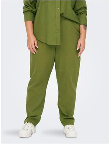 Πράσινο λινό παντελόνι ONLY CARMAKOMA Caro - Ladies