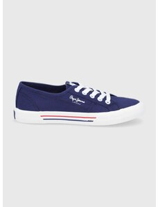 Πάνινα παπούτσια Pepe Jeans Brady W Basic γυναικεία, χρώμα: ναυτικό μπλε