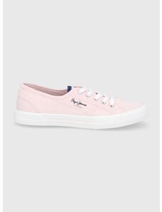 Πάνινα παπούτσια Pepe Jeans Brady W Basic γυναικεία, χρώμα: ροζ